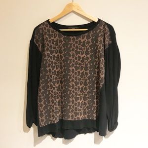 {Sanctuary} long Sleeve cheetah Print Sweater